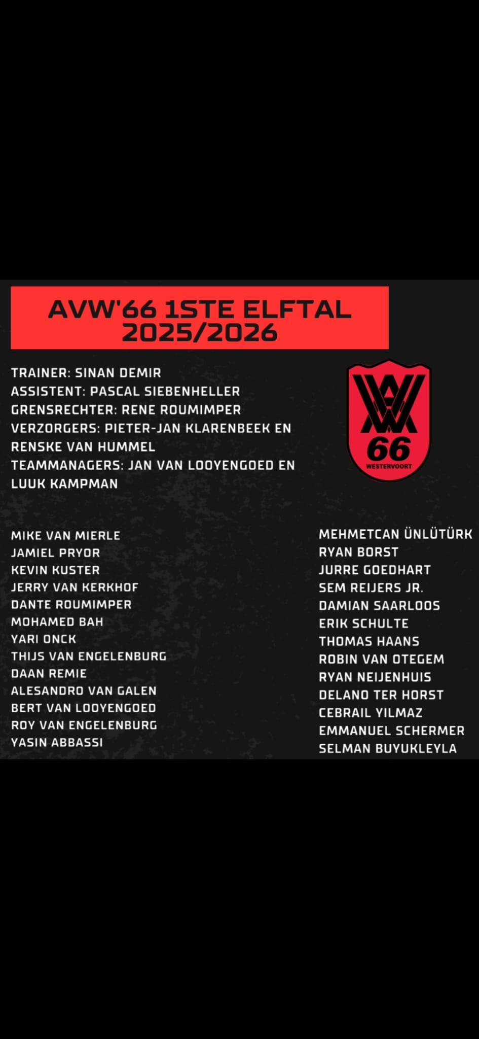 ⚽️ AVW’66 1 BEGINT OP 9 AUGUSTUS! ⚽️