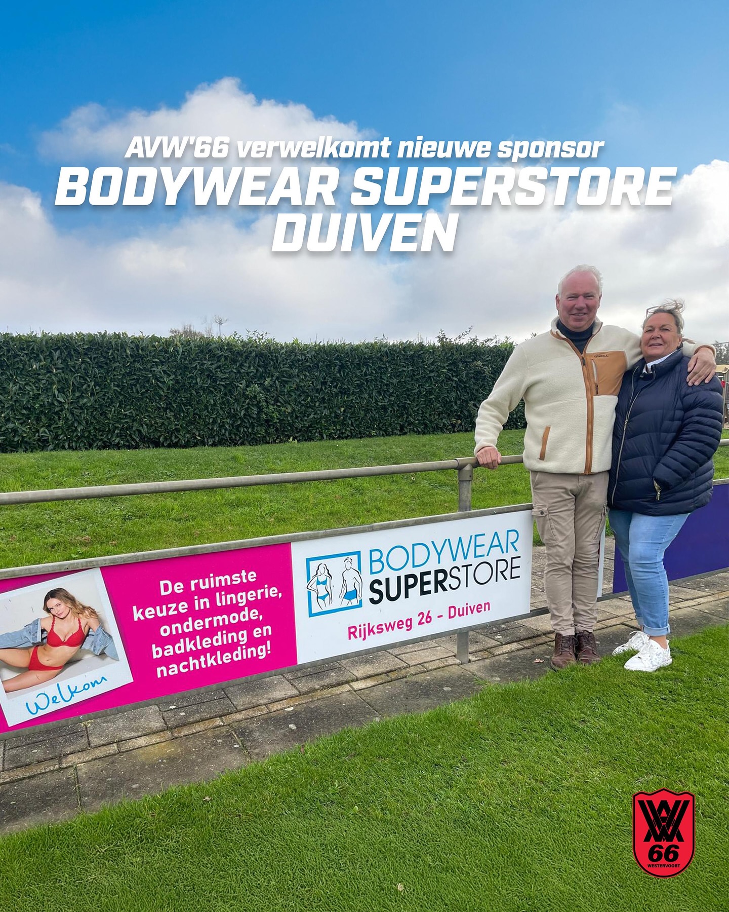 AVW’66 VERWELKOMT NIEUWE SPONSOR BODYWEAR SUPERSTORE!