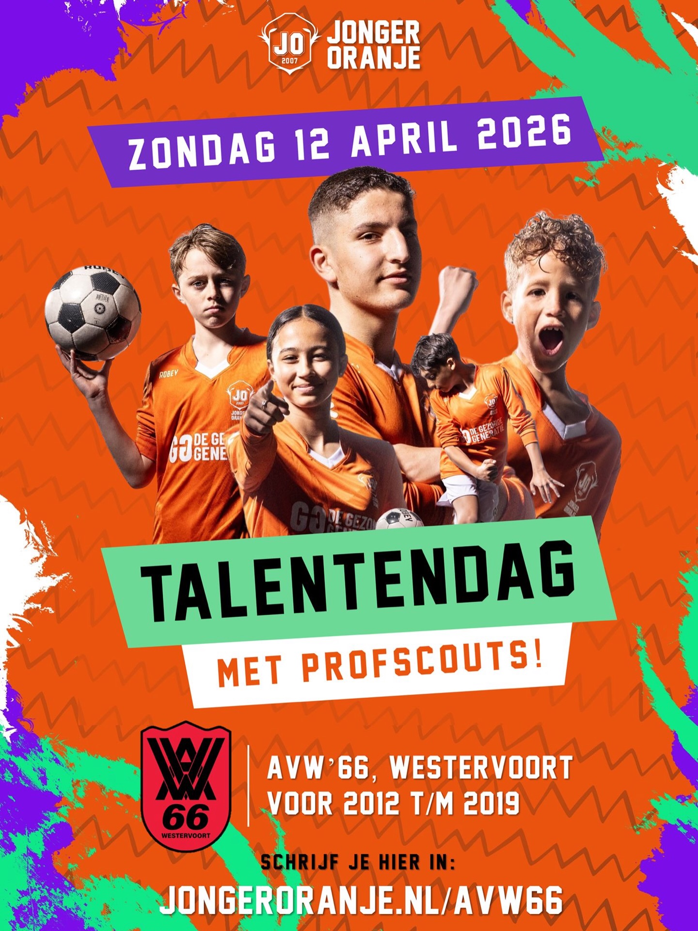 Jonger Oranje komt naar AVW’66!!