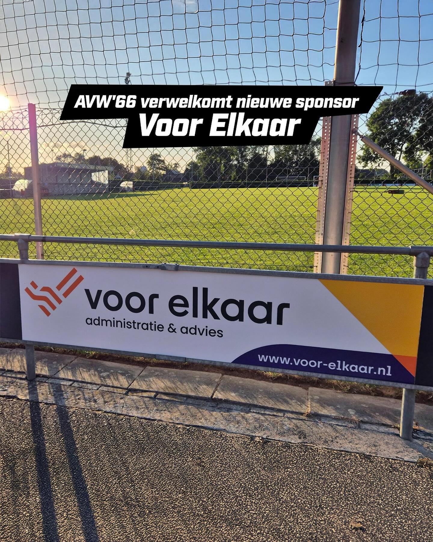AVW’66 verwelkomt nieuwe sponsor Voor Elkaar!