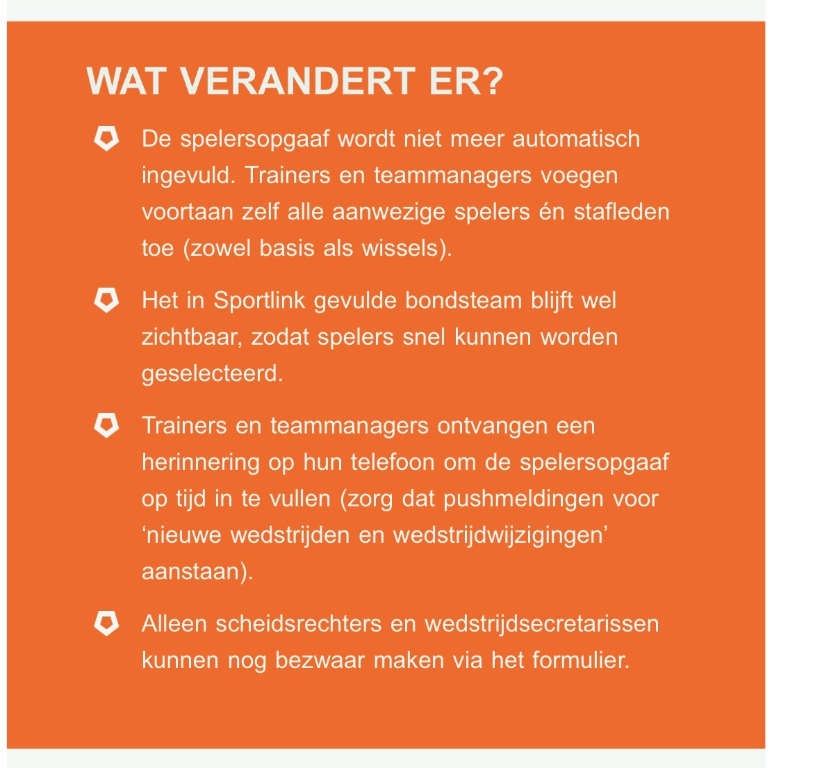 Wijzigingen Digitaal Wedstrijdformulier B-categorie